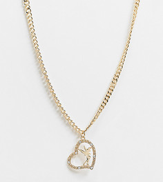 Ожерелье золотистого цвета с подвеской в виде феи и сердца ASOS DESIGN Curve-Золотистый