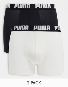 Набор из двух боксеров черного и белого цвета с логотипом на поясе PUMA-Многоцветный