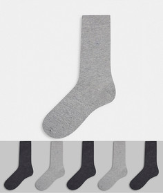 Набор из 5 пар носков серого цвета Burton Menswear-Серый