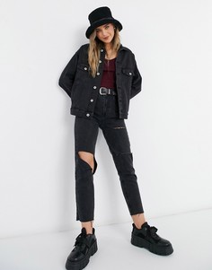 Черная джинсовая куртка в стиле oversized Cotton:On-Черный цвет