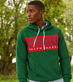Эксклюзивный зеленый худи с красной вставкой-логотипом на груди Polo Ralph Lauren x ASOS