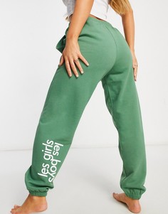 Зеленые oversized-джоггеры для дома Les Girls Les Boys-Зеленый цвет