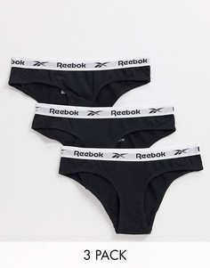 Набор из 3 черных трусов Reebok-Черный цвет