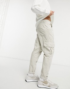 Светло-бежевые вельветовые брюки-карго New Look-Бежевый