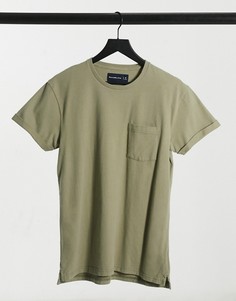 Плотная футболка серо-зеленого цвета Abercrombie & Fitch-Зеленый цвет