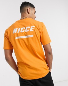 Футболка огненно-оранжевого цвета с логотипом на спине Nicce-Оранжевый цвет