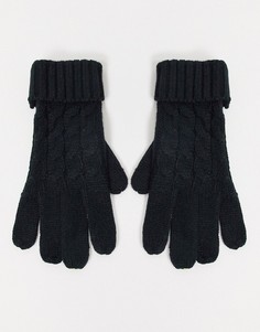 Черные вязаные перчатки Lipsy Cable-Черный цвет