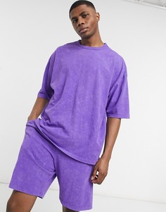 Фиолетовые шорты и футболка для дома ASOS DESIGN-Фиолетовый цвет