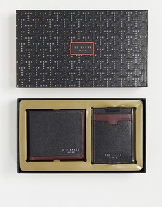 Подарочный набор из бумажника и визитницы черного цвета Ted Baker-Черный цвет