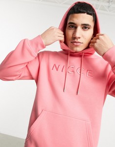 Розовый худи с вышивкой логотипа Nicce Mercury-Розовый цвет