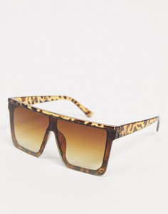 Коричневые солнцезащитные очки в квадратной оправе SVNX-Коричневый цвет