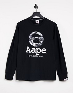 Черный лонгслив с классическим логотипом AAPE By A Bathing Ape-Черный цвет
