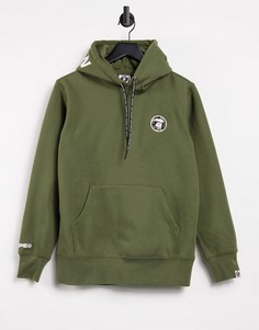 Флисовый худи цвета хаки AAPE By A Bathing Ape-Зеленый цвет