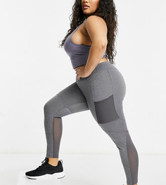 Леггинсы с моделирующим эффектом и карманом ASOS 4505 Curve-Серый