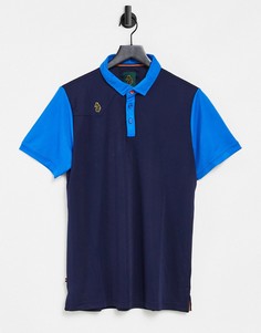 Рубашка поло с контрастным воротником Luke Gunnel-Темно-синий