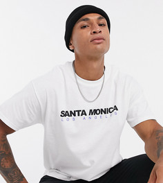 Белая футболка с надписью "santa monica" New Look-Белый