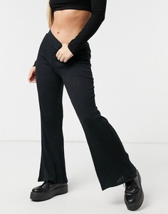Черные брюки в рубчик с широкими штанинами Cotton On-Серый Cotton:On