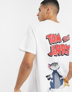 Футболка с принтом "Tom & Jerry" на спине-Белый Poetic Brands