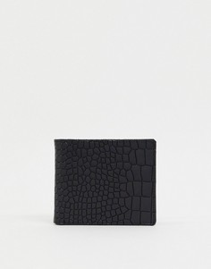 Черный бумажник с эффектом крокодиловой кожи Smith & Canova-Черный цвет