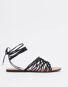 Черные сандалии с завязками Truffle Collection-Черный