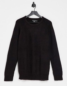 Темно-синий джемпер крупной вязки из крученой пряжи French Connection