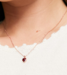 Подарочный набор: ожерелье и серьги цвета розового золота с красными подвесками-камнями в виде сердечка Ted Baker Hadeya-Золотистый