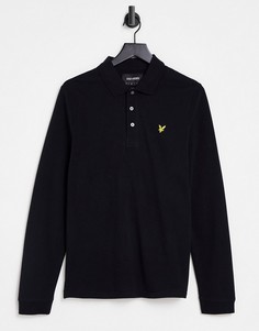 Черная футболка-поло с длинными рукавами Lyle & Scott-Черный цвет