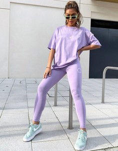 Сиреневая футболка в стиле oversized от комплекта с вышитым однотонным логотипом ASOS Weekend Collective-Многоцветный