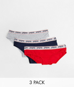 Набор из трех трусиков серого, красного и темно-синего цвета Pepe Jeans Mairi-Многоцветный