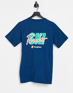 Темно-синяя футболка с надписью "Powder Ski" Berghaus-Темно-синий