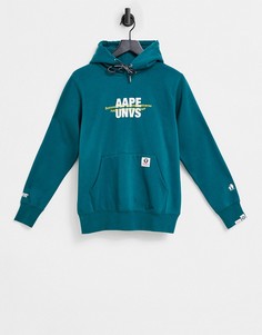 Темно-зеленый худи с принтом на спине "Universe" AAPE By A Bathing Ape-Зеленый цвет