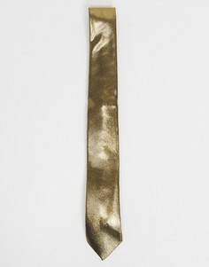 Золотистый галстук с эффектом металлик Twisted Tailor
