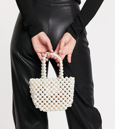 Эксклюзивная структурированная сумка из искусственного жемчуга с ручкой True Decadence-Белый