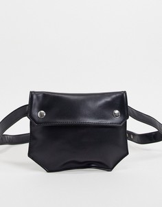 Черная сумка через плечо из искусственной кожи SVNX-Черный цвет 7X