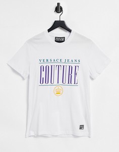 Белая футболка с логотипом Versace Jeans Couture-Белый