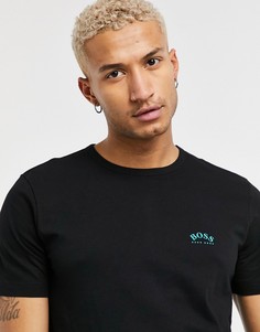 Черная футболка с изогнутым логотипом BOSS Athleisure-Черный цвет