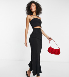 Черная асимметричная юбка макси от комплекта Vesper Tall-Черный цвет