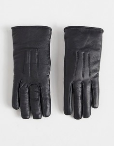 Кожаные перчатки с овечьей шерстью Bolongaro Trevor-Черный цвет