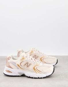 Розовые кроссовки с эффектом металлик New Balance 530-Розовый цвет