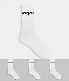 Набор из 3 пар спортивных белых носков Pepe Jeans Jacobus-Белый