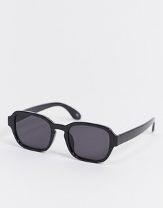 Квадратные солнцезащитные очки в черной оправе с затемненными стеклами ASOS DESIGN-Черный цвет