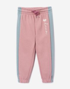 Розовые брюки-джоггеры с вышивкой для девочки Gloria Jeans