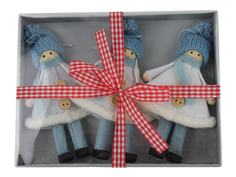 Набор ёлочных игрушек Hogewoning Подружки-хохотушки 17x13cm 3шт Light Blue 260361-050