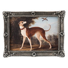 Картина в прямоугольной раме Glasar рыжая собака, смотрящая в небо на пролетающую мимо птицу, масло, 16x2x21 см ГЛАСАР