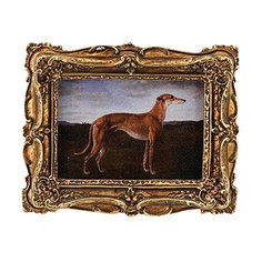 Картина Glasar в позолоченной раме рыжая собака на фоне неба, масло, 10x2x12 см ГЛАСАР