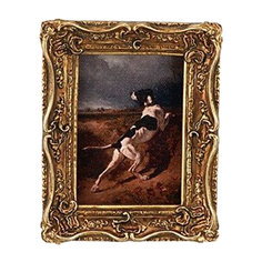 Картина в раме Glasar черно-белая собака, масло, 10x2x12 см ГЛАСАР