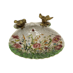 Блюдо Glasar с птичками 14x13x5см ГЛАСАР