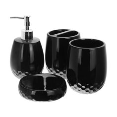 Набор аксессуаров для ванной Hengfei чёрный из 4 предметов (GX18S009B)