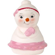 Фигурка Снеговик-девочка и туфелька бело-розовая 8 см Без бренда