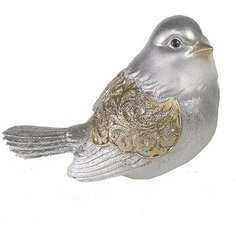 Фигурка Птичка золотая с серебром 9 см Без бренда
